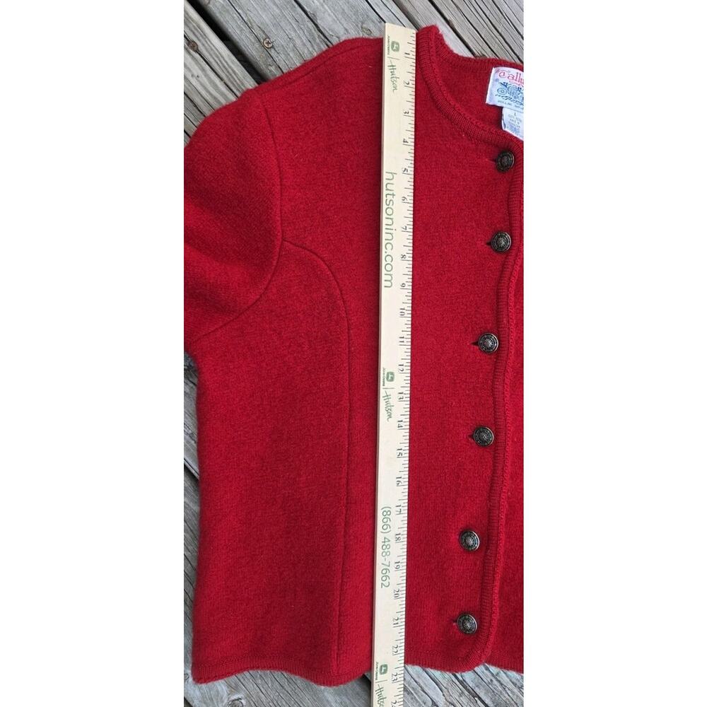 VTG Womens Red Cardigan Sweater 100% Wool Size L Grandmacore Granny Chic - Picture 7 of 7